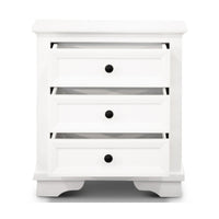 Venice Bedside Table 3 Drawer White