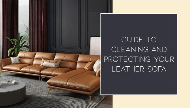 Luxurious tufted tan leather sectional sofa with thin metal legs in a modern living room with dark walls and heavy curtains.
