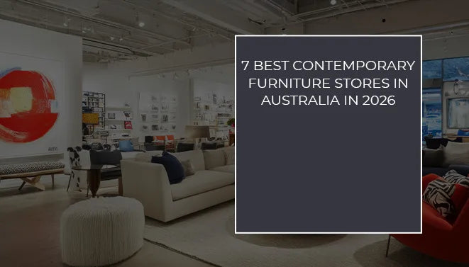 Modern contemporary furniture showroom in Australia featuring sofas, artwork and designer décor