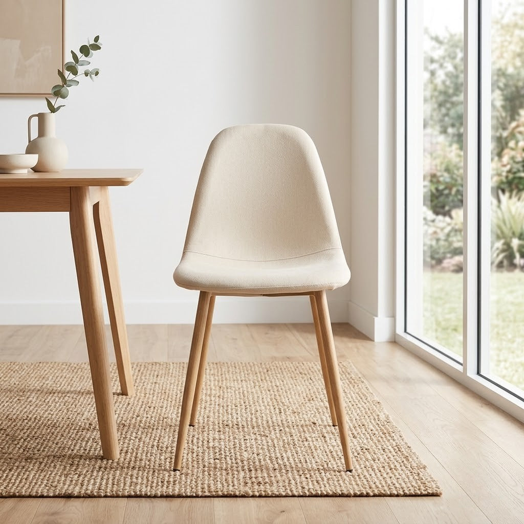 Milford 4pc Set Fabric Dining Chair Natural