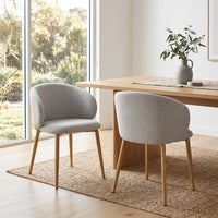 Saturn 2pc Set Dining Chair Oak Grey