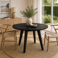 Ellen 100cm Round Dining Table Black