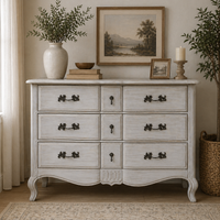 Leon Dresser Drawer Storage Cabinet Washed Grey
