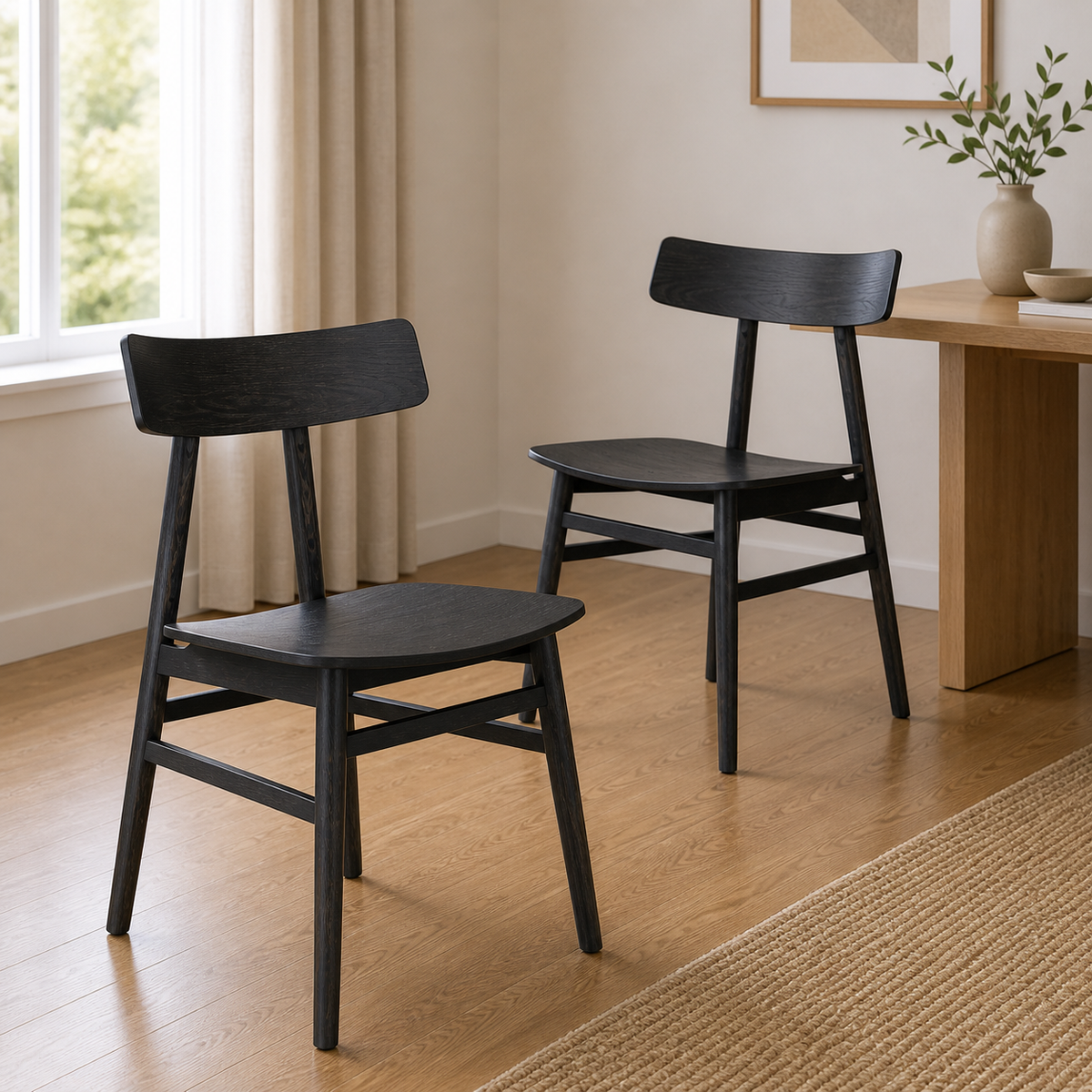Claire 2pc Set Dining Chair with Timber Seat