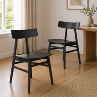 Claire 2pc Set Dining Chair with Timber Seat