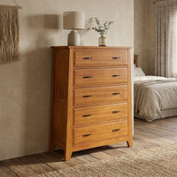 Pine Valley 100cm Tallboy Solid Pine Blackwood Oak