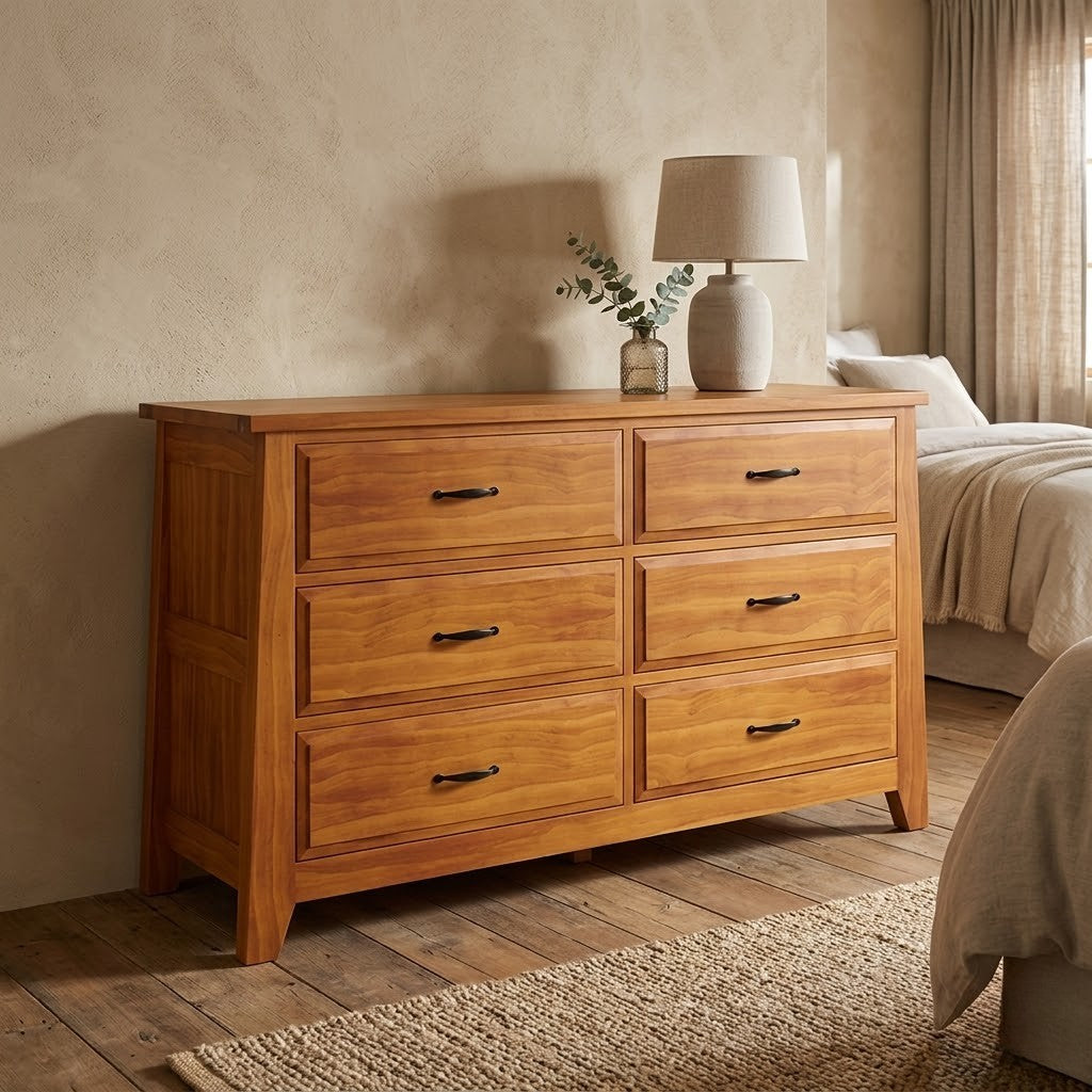 Pine Valley 150cm Dresser Solid Pine Blackwood Oak