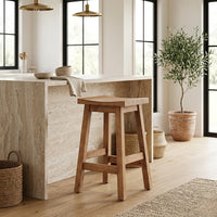 Sensei Kitchen Barstool Timber Bar Chair Stool Honey Wash Oak