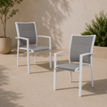 Oro 2pc Set Aluminium Outdoor Dining Chair White