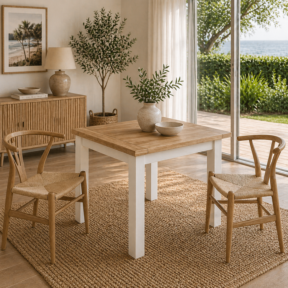 Marmalade Hampton 100cm Square Dining Table White Oak
