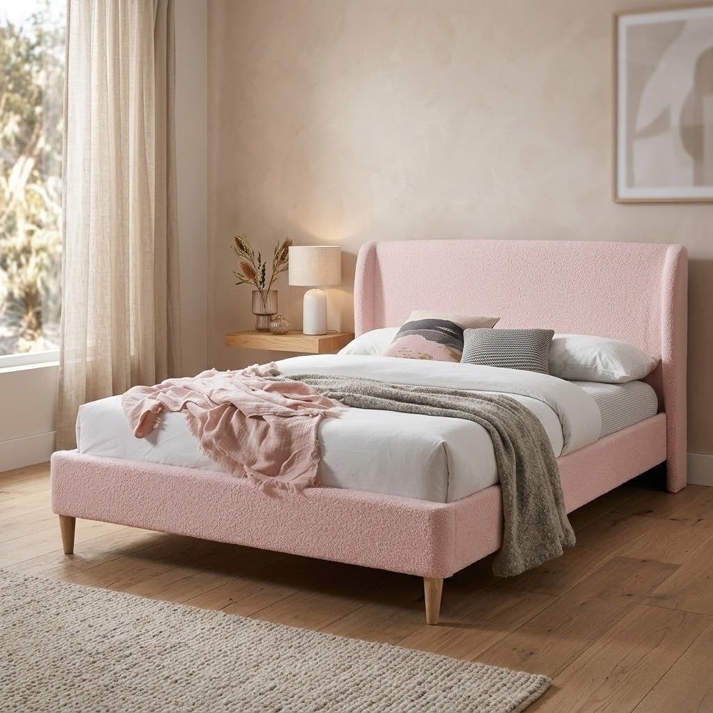 Coralbay King Single Bed Frame Pink
