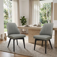 Shelby Set of 2 Leather Dining Chair Grey