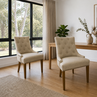 Santa Monte 2pc Fabric Dining Chair Beige