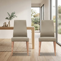 Rosemallow 2pc Set PU Leather Dining Chair Silver