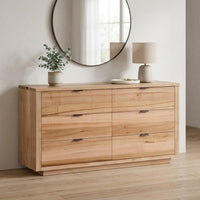 Javes Dresser 6 Drawer Cabinet Storage Natural