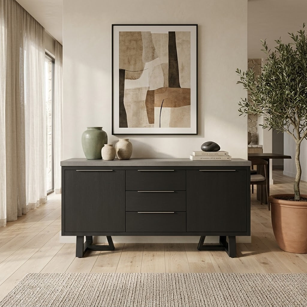 Rocky 160cm Buffet Table Dark Grey