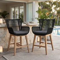 Stud Set of 2 Outdoor High Bar Dining Chair