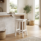 Sensei Kitchen Barstool Timber Bar Chair Stool White