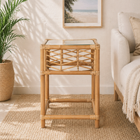 Hanoi 55cm Rattan Bedside Table Natural