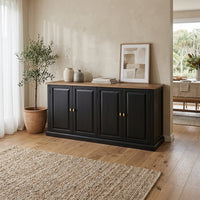 Valeria 180cm Buffet Table Black Oak