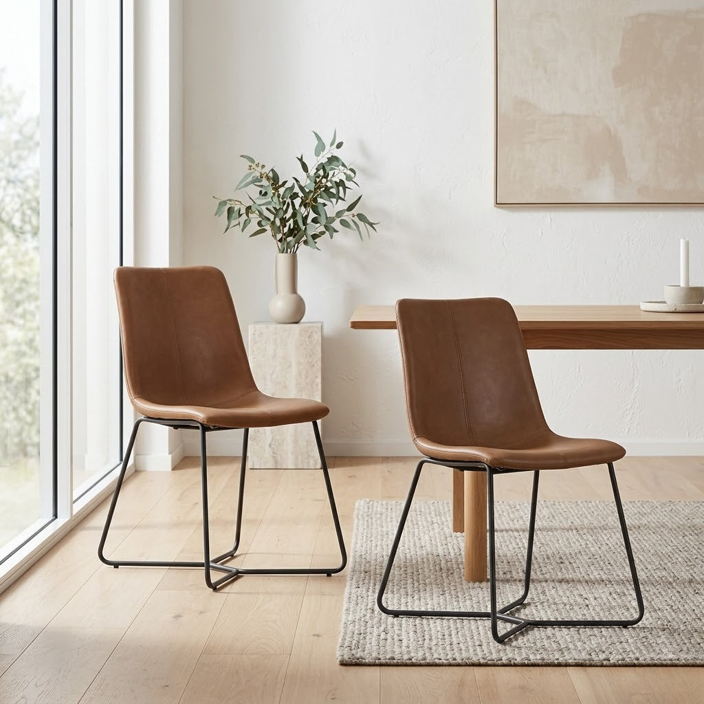 Cornwall 2pc PU Dining Chair Brown