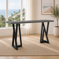 Rocky 150cm Console Table Concrete Top Dark Grey