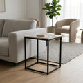 Klim Bedside Table Marble Top Grey