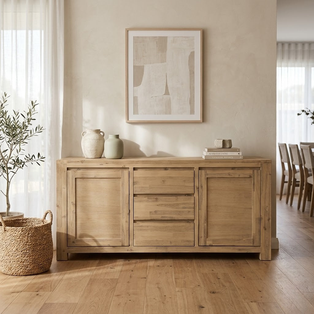 Elemental 165cm Buffet Table Brushed Smoke Grey