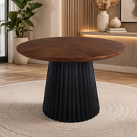 Henrik 130cm Round Dining Table Walnut