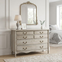 Paris Dresser 6 Drawer Cabinet Storage Washed Grey