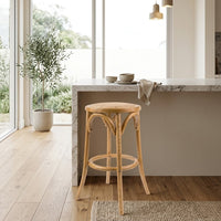 Aster Round Bar Stools Oak