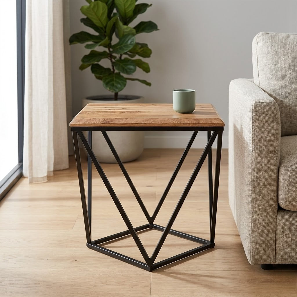 Jensen 50cm Acacia Wood Lamp Table Natural Oak