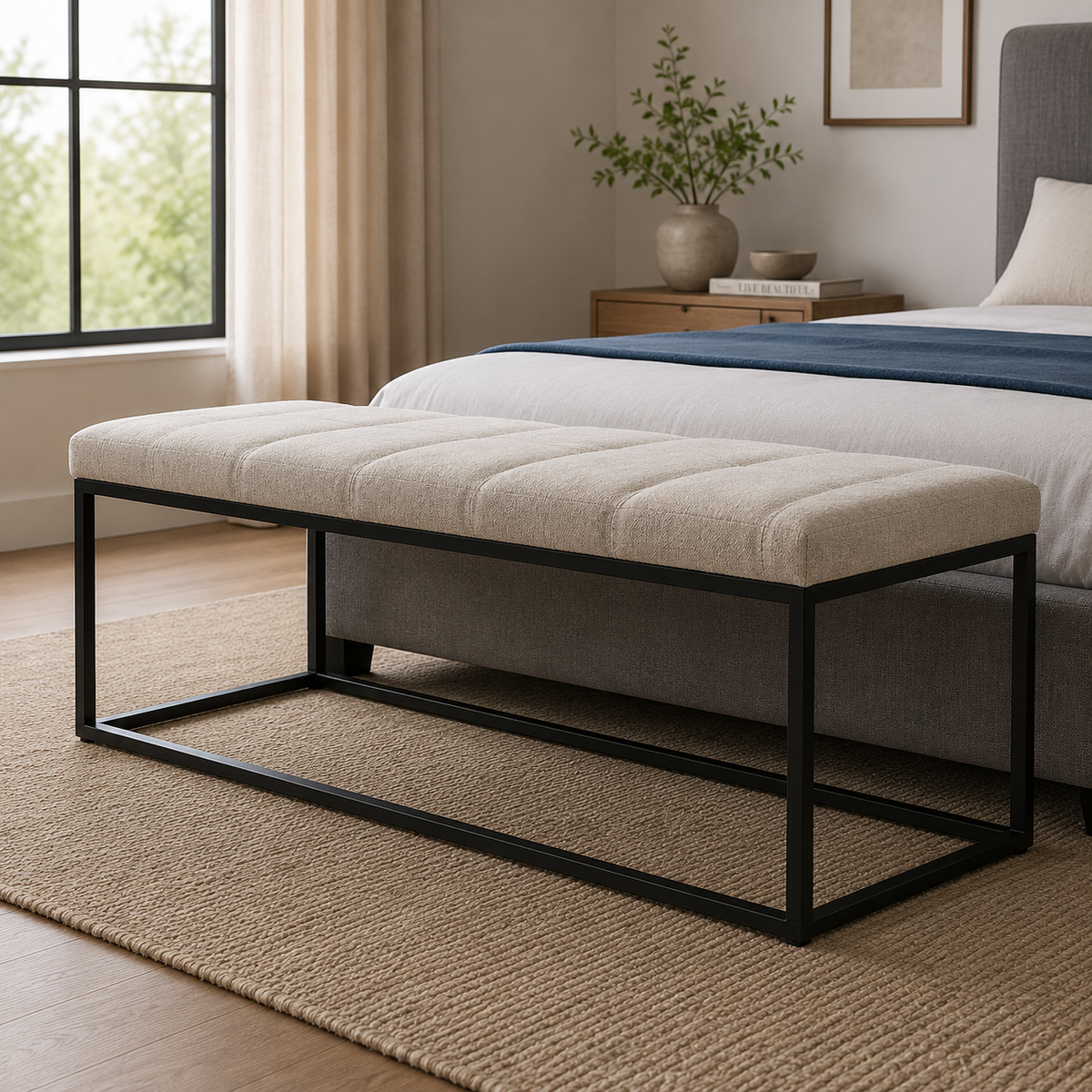 Klim 150cm Bed End Seat Bench Ottoman Grey