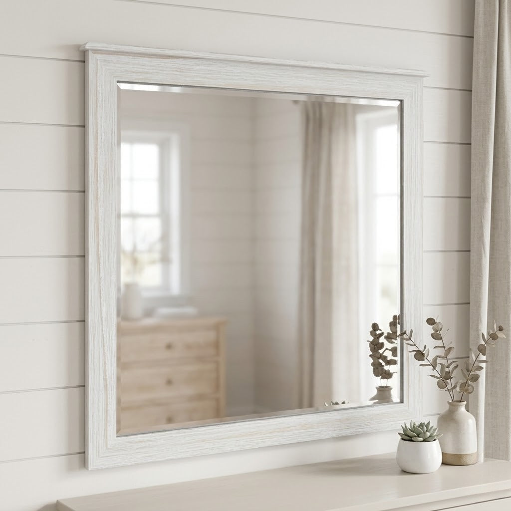 San Remo Dresser Mirror Washed White