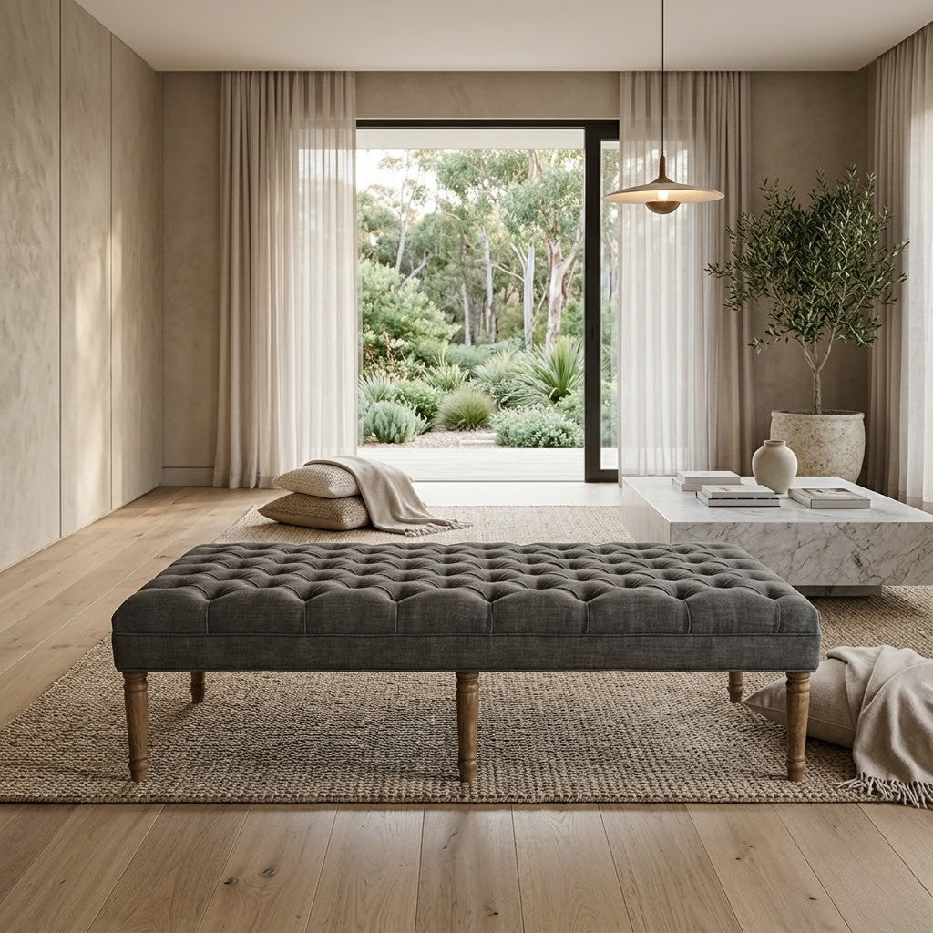 Jayne Ottoman Dark Grey