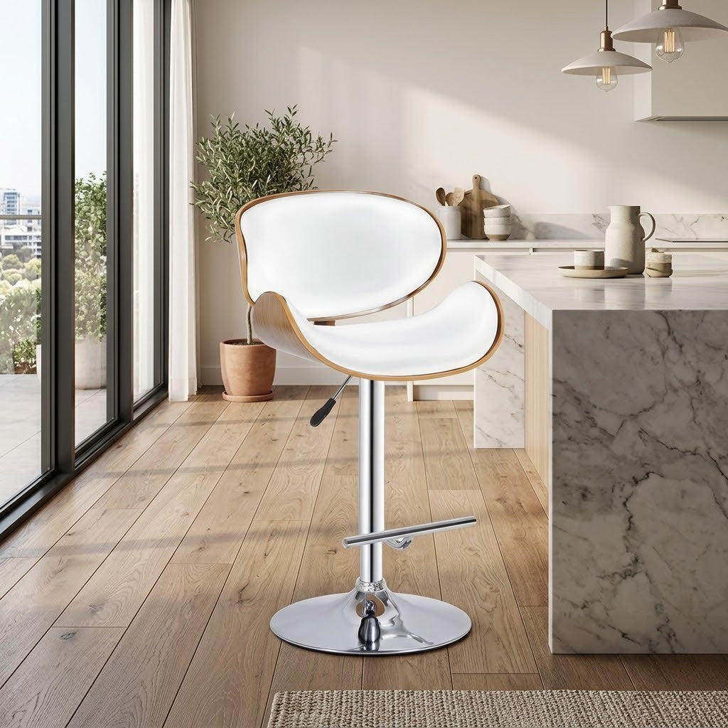 San Jose PU Barstool Bar Chair White