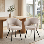 Matz 2pc Set Fabric Dining Table Beige