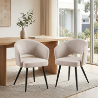 Matz 2pc Set Fabric Dining Table Beige