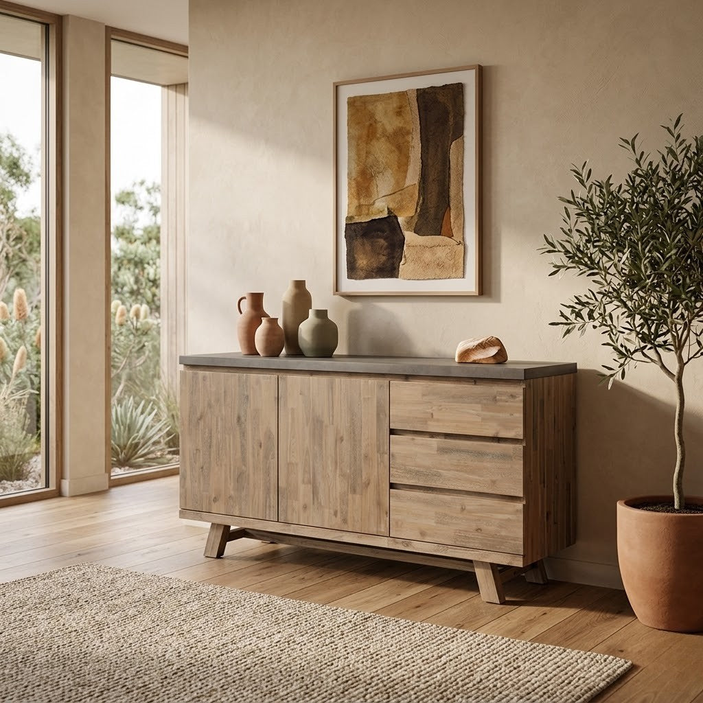 Stony 160cm Buffet with Concrete Top