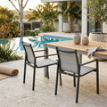 Oro 2pc Set Aluminium Outdoor Dining Chair Charcoal