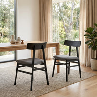 Claire 2pc Set Dining Chair with Fabric Seat