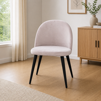Emilie 4pc Set Velvet Fabric Dining Chair Beige