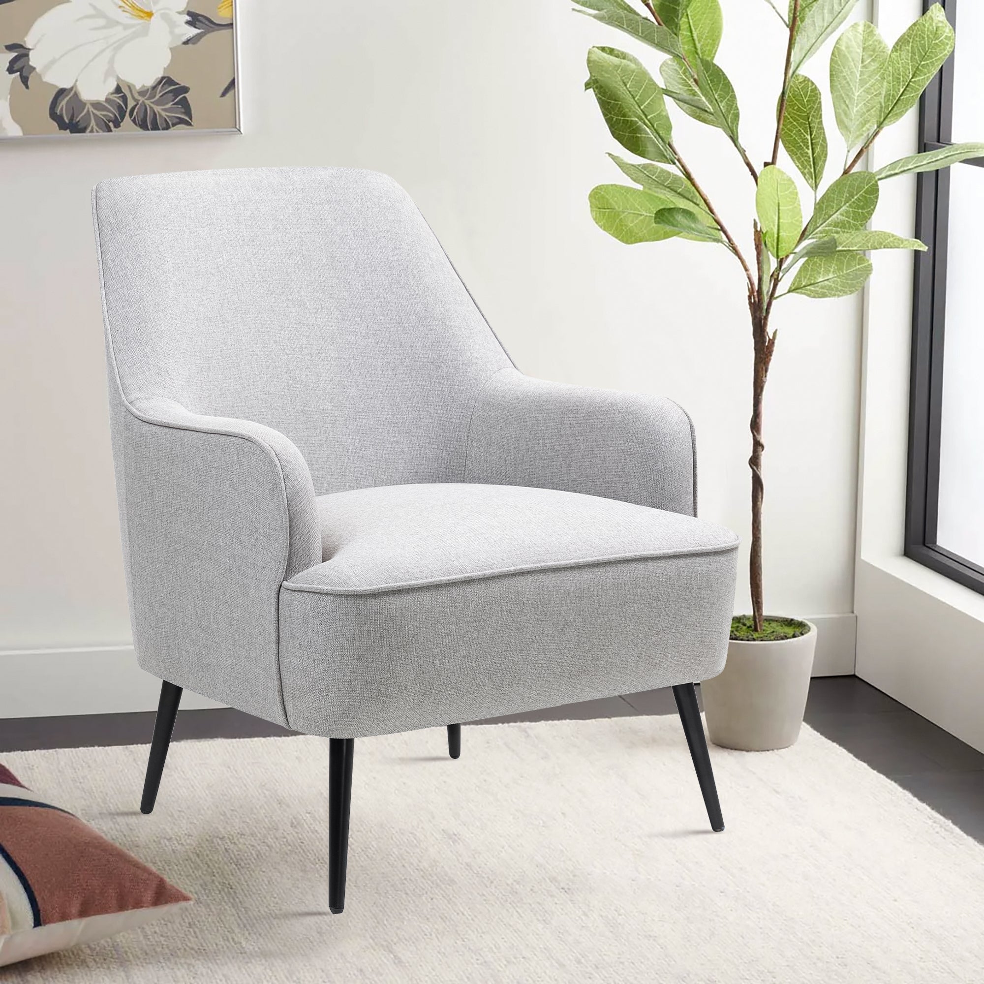 Abigail Premium Fabric Armchair Grey – Divano Furniture