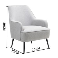 Abigail Premium Fabric Armchair Occasional Accent Tub Chair Grey