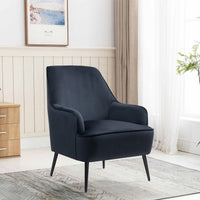 Abigail Premium Velvet Armchair Occasional Accent Tub Chair Navy