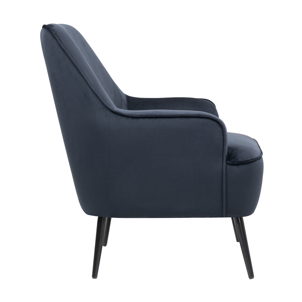 Abigail Premium Velvet Armchair Occasional Accent Tub Chair Navy