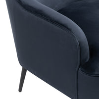 Abigail Premium Velvet Armchair Occasional Accent Tub Chair Navy