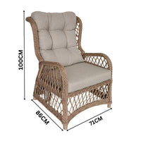 Acapulco 5pc Outdoor Wicker Chat Sofa Lounge Set Coffee Table Natural
