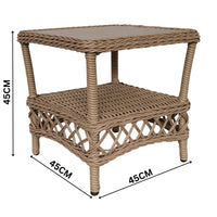 Acapulco 5pc Outdoor Wicker Chat Sofa Lounge Set Coffee Table Natural