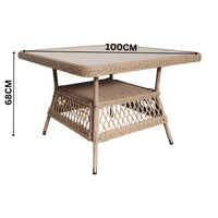 Acapulco 6pc Outdoor Wicker Corner Sofa Lounge Set Coffee Table Natural